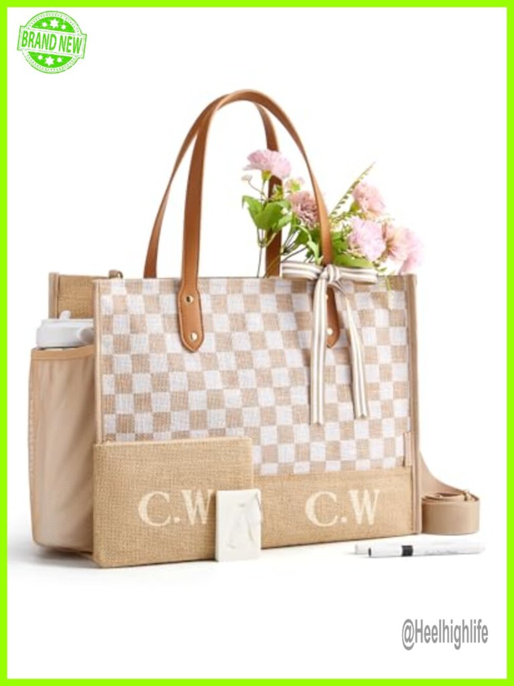 DIY Personalized Initial Jute Tote Bag for Women Laptop Bag